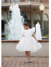 Satin Tulle Sheer Back Flower Girl Dress